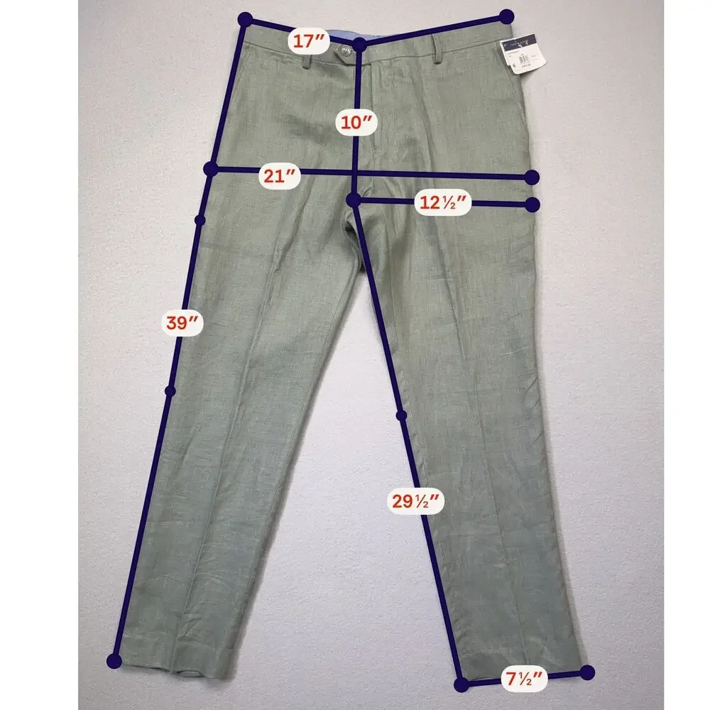 Tommy Hilfiger Modern Fit Linen Men's Suit Pants Sage, 34x30 $125